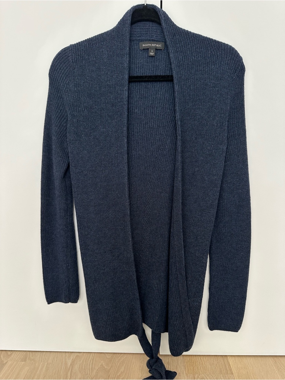 Banana Republic - Dark Navy Open-Front Ribbed Knit Cardigan - Size small
